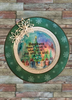 PLATE PLASTIC ROUND Christmas DECOUPAGED Upcycled Repurposed Wall Art or Shelf Sitter HAPPINESS DOESN'T RESULT IN WHAT WE GET Holiday Home Decor Gift - JAMsCraftCloset