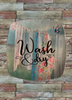 SQUARE Plastic PLATE Farmhouse Country Wall Art Shelf Sitter Decoupage LAUNDRY ON LINE - WASH AND DRY Handmade Gift Idea Crafters Delight - JAMsCraftCloset