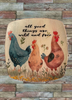 SQUARE Plastic PLATE Farmhouse Country Wall Art Shelf Sitter Decoupage CHICKENS - WILD AND FREE Handmade Gift Idea Crafters Delight - JAMsCraftCloset