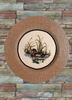 CHARGER PLATE Tan BURLAP Covered PLASTIC ROUND - DUCK SWIMMING LEFT - CRANSTON FABRIC PRINT DECOUPAGE Upcycled Wall Art - Shelf Sitter Man Cave Home Decor Gift - JAMsCraftCloset