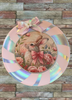 Plastic Round Pink and Silver TRAY Farmhouse Country Easter Decor BUNNY WITH BOW Wall Art HAPPY EASTER Cottage Chic Victorian Decor Handmade Gift Idea &nbsp;- JAMsCraftCloset