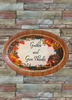 Hard Plastic OVAL TRAY Farmhouse Country Home Decor GATHER AND GIVE THANKS Wall Art Cottage Chic Kitchen Decor Bar Decor Victorian Decor Handmade Gift Idea &nbsp;- JAMsCraftCloset