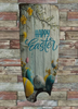 Antique West Virginia Roof Slate Decoupaged EASTER SLATE WALL ART Happy Easter Eggs Tulips Tree Yellow Flowers - Handmade Unique EASTER Holiday Decoration Home Decor Gift - JAMsCraftCloset