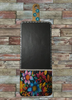 Wood Cutting Board Hand Painted Decoupaged Vibrant Floral CHALKBOARD Wall Art Kitchen Office Decor Gift Idea Repurposed Upcycled - JAMsCraftCloset