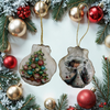 SCALLOP SEASHELL CHRISTMAS ORNAMENT- Set 1 BEACH COASTAL DECOR - Handmade Hand Painted DECOUPAGED Repurposed Upcycled Gift SET OF 2 Ornaments - JAMsCraftCloset
