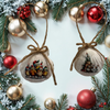 SCALLOP SEASHELL CHRISTMAS ORNAMENT- FARM ANIMALS Christmas Ornaments SET 2 - HOLIDAY DECOR - Handmade Hand Painted DECOUPAGED Repurposed Upcycled Gift SET OF 2 Ornaments - JAMsCraftCloset