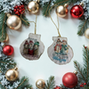 SCALLOP SEASHELL CHRISTMAS ORNAMENT- Set 7 BEACH COASTAL DECOR - Handmade Hand Painted DECOUPAGED Repurposed Upcycled Gift SET OF 2 Ornaments {{ JAMsCraftCloset }}