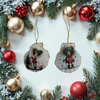 SCALLOP SEASHELL CHRISTMAS ORNAMENT- Set 8 BEACH COASTAL DECOR - Handmade Hand Painted DECOUPAGED Repurposed Upcycled Gift SET OF 2 Ornaments - JAMsCraftCloset