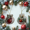 SCALLOP SEASHELL CHRISTMAS ORNAMENT- MICE Christmas Ornaments SET 2 - HOLIDAY DECOR - Handmade Hand Painted DECOUPAGED Repurposed Upcycled Gift SET OF 2 Ornaments - JAMsCraftCloset