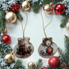SCALLOP SEASHELL CHRISTMAS ORNAMENT- MICE Christmas Ornaments SET 3 - HOLIDAY DECOR - Handmade Hand Painted DECOUPAGED Repurposed Upcycled Gift SET OF 2 Ornaments - JAMsCraftCloset