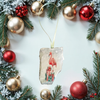 Antique West Virginia Roof Decoupaged Christmas Ornament - Flamingo With Packages - Handmade Holiday Tree Decor Unique Beach Lake House Gift - JAMsCraftCloset