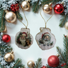 SCALLOP SEASHELL CHRISTMAS ORNAMENT- Set 6 BEACH COASTAL DECOR - Handmade Hand Painted DECOUPAGED Repurposed Upcycled Gift SET OF 2 Ornaments - JAMsCraftCloset