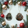 SCALLOP SEASHELL CHRISTMAS ORNAMENT- MICE Christmas Ornaments SET 6 - HOLIDAY DECOR - Handmade Hand Painted DECOUPAGED Repurposed Upcycled Gift SET OF 2 Ornaments - JAMsCraftCloset