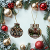 SCALLOP SEASHELL CHRISTMAS ORNAMENT- MICE Christmas Ornaments SET 4 - HOLIDAY DECOR - Handmade Hand Painted DECOUPAGED Repurposed Upcycled Gift SET OF 2 Ornaments - JAMsCraftCloset