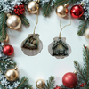 SCALLOP SEASHELL CHRISTMAS ORNAMENT- Set 9 BEACH COASTAL DECOR - Handmade Hand Painted DECOUPAGED Repurposed Upcycled Gift SET OF 2 Ornaments
