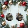 SCALLOP SEASHELL CHRISTMAS ORNAMENT- MICE Christmas Ornaments SET 5 - HOLIDAY DECOR - Handmade Hand Painted DECOUPAGED Repurposed Upcycled Gift SET OF 2 Ornaments - JAMsCraftCloset