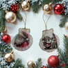 SCALLOP SEASHELL CHRISTMAS ORNAMENT- Set 3 BEACH COASTAL DECOR - Handmade Hand Painted DECOUPAGED Repurposed Upcycled Gift SET OF 2 Ornaments - JAMsCraftCloset