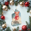 Antique West Virginia Roof Decoupaged Christmas Ornament - PIG WITH SCARF MERRY CHRISTMAS - Handmade Holiday Tree Decor Unique Country Farmhouse House Decor Gift - JAMsCraftCloset