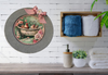 Galvanized Metal Round Charger Plate With Hanging Hook Decoupaged Farmhouse Country Wall Art Shelf Sitter WELCOME TO THE COOP Bathroom Decor Handmade Gift Idea - JAMsCraftCloset