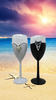 Stemware Glasses BRIDE and GROOM WINE Toasting Glasses WEDDING Hand Painted Black and White With Bling, Rose. Plaid Tie - JAMsCraftCloset