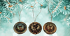 ROUND Wood Decoupaged DEER - SET 1 Ornaments Handmade Christmas Ornament Package Decor WINTER Decor Gift Idea Home Decor Unique SET OF 3 - JAMsCraftCloset