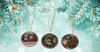 ROUND Wood Decoupaged SNOWMAN TREE Ornaments Handmade Christmas Ornament Package Decor WINTER Decor Gift Idea Home Decor Unique SET OF 3 - JAMsCraftCloset