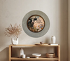 Galvanized Metal Round Charger Plate With Hanging Hook Decoupaged Farmhouse Country Wall Art Shelf Sitter WELCOME TO THE FARM COW Handmade Gift Idea - JAMsCraftCloset