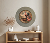 Galvanized Metal Round Charger Plate With Hanging Hook Decoupaged Farmhouse Country Coffee Bar Wall Art Shelf Sitter TIME FOR COFFEE Handmade Gift Idea - JAMsCraftCloset