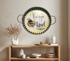 Galvanized Metal Round TRAY Farmhouse Country Shelf Sitter Wall Art ALWAYS BE KIND BEE DECOR Handmade Gift Idea &nbsp;- JAMsCraftCloset