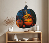 LARGE WOODEN PUMPKIN Handmade and Hand Painted Wall Art Shelf Sitter HAPPY FALL Decoupaged FALL Decor Gift Idea Door Decor Home Decor Unique - JAMsCraftCloset