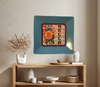 TRAY Pale Blue Plastic Square Decoupaged Hand Painted Upcycled Repurposed Wall Art SPRING FLORAL - HELLO Home Decor Wall Art Gift - JAMsCraftCloset