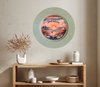 PLATE CHARGER TEAL AQUA PLASTIC ROUND DECOUPAGED Upcycled Repurposed Wall Art or Shelf Sitter GOOD MORNING - BEACH SCENE Home Coffee Bar KITCHEN Bathroom Decor Gift WEDDING - JAMsCraftCloset