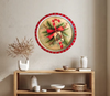 TRAY WHITE and RED METAL ROUND Decoupaged Hand Painted Upcycled Repurposed Wall Art CANDY CANE MERRY CHRISTMAS Home Decor Christmas Wall Art Gift - JAMsCraftCloset