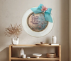 PLATE CHARGER CREAM With Brown Border PLASTIC ROUND DECOUPAGED Upcycled Repurposed Wall Art or Shelf Sitter LIFE IS LIKE A FLOWER Home Decor Gift WEDDING - JAMsCraftCloset