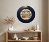 PLATE CHARGER NAVY BLUE PLASTIC ROUND DECOUPAGED Upcycled Repurposed Wall Art or Shelf Sitter WELCOME ABOARD Boat Decor Kitchen Decor Home Decor Wall Art Gift WEDDING - JAMsCraftCloset