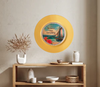 CHARGER PLATE YELLOW PLASTIC ROUND BEACH THEME - DECOUPAGED Upcycled Repurposed Wall Art or Shelf Sitter THE BEACH FIXES EVERYTHING Home Decor Gift - JAMsCraftCloset