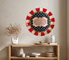 ROUND PLASTIC TRAY Red White Blue FOURTH OF JULY STARS AND STRIPES 4th of July Decor Farmhouse Lake House Country Wall Art Shelf-Sitter Handmade Decoupaged Repurposed Upcycled Gift Idea - JAMsCraftCloset