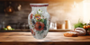 Glass VASE Decoupaged POPPIES Wedding Decor Shelf Sitter Vase Shabby Chic Victorian BoHo Decor Gift Idea - JAMsCraftCloset