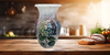 Glass VASE Decoupaged HYDRANGEAS Wedding Decor Shelf Sitter Vase Shabby Chic Victorian BoHo Decor Gift Idea - JAMsCraftCloset