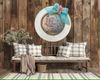 PLATE CHARGER CREAM With Brown Border PLASTIC ROUND DECOUPAGED Upcycled Repurposed Wall Art or Shelf Sitter LIFE IS LIKE A FLOWER Home Decor Gift WEDDING - JAMsCraftCloset