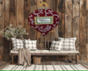 EXTRA LARGE RED WOODEN ORNAMENT Handmade and Hand Painted Wall Art Shelf Sitter MERRY CHRISTMAS Decoupaged Lace WINTER Decor Christmas Decor Gift Idea Door Decor Home Decor Unique - JAMsCraftCloset