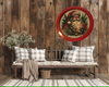 TRAY RED METAL ROUND Decoupaged Hand Painted Upcycled Repurposed Wall Art SANTA FACE - I STILL BELIEVE With Bling Home Decor Christmas Wall Art Gift - JAMsCraftCloset