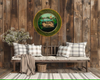 PLATE CHARGER JUNGLE DESIGN PLASTIC ROUND DECOUPAGED Upcycled Repurposed Wall Art or Shelf Sitter WELCOME TO THE JUNGLE Decor Kitchen Decor Home Decor Wall Art Gift WEDDING - JAMsCraftCloset