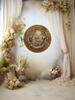 PLATE CHARGER GOLD EMBOSSED FLORAL PLASTIC ROUND DECOUPAGED Upcycled Repurposed Wall Art or Shelf Sitter LEAVE A TRAIL OF SPARKLE Home Decor Wedding Gift - JAMsCraftCloset