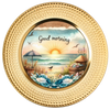 ROUND Digital Graphic Design GOOD MORNING Beach Scene Wedding Gift First Home Sublimation Decoupage PNG SVG Country Farmhouse Home Kitchen Coffee Bar Decor Decor Bathroom Wall Art Shelf Sitter Gift Crafters Delight - JAMsCraftCloset