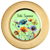 ROUND Digital Graphic Design HELLO SUMMER Green With Dragonfly Butterfly Bee Floral Wedding Gift First Home Sublimation Decoupage PNG SVG Country Farmhouse Home Decor Wall Art Shelf Sitter Gift Crafters Delight - JAMsCraftCloset