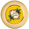 ROUND Digital Graphic Design &nbsp;Merry Christmas Holly Berries Yellow Background - CHRISTMAS DESIGN PNG-JPEG-PDF-SVG-Decoupage-Sublimation Design Graphic Country Farmhouse Home Decor HOLIDAY Decor Gift Crafters Delight - JAMsCraftCloset