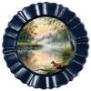 ROUND Digital Graphic Design HUNTERS AND FISHERMENS DELIGHT Lake Scene With Animals First Home Sublimation Decoupage PNG SVG Country Farmhouse Home Decor Wall Art Shelf Sitter Gift Crafters Delight - JAMsCraftCloset