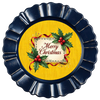 ROUND Digital Graphic Design &nbsp;Merry Christmas Holly Berries Yellow Background - CHRISTMAS DESIGN PNG-JPEG-PDF-SVG-Decoupage-Sublimation Design Graphic Country Farmhouse Home Decor HOLIDAY Decor Gift Crafters Delight - JAMsCraftCloset