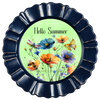 ROUND Digital Graphic Design HELLO SUMMER Green With Dragonfly Butterfly Bee Floral Wedding Gift First Home Sublimation Decoupage PNG SVG Country Farmhouse Home Decor Wall Art Shelf Sitter Gift Crafters Delight - JAMsCraftCloset